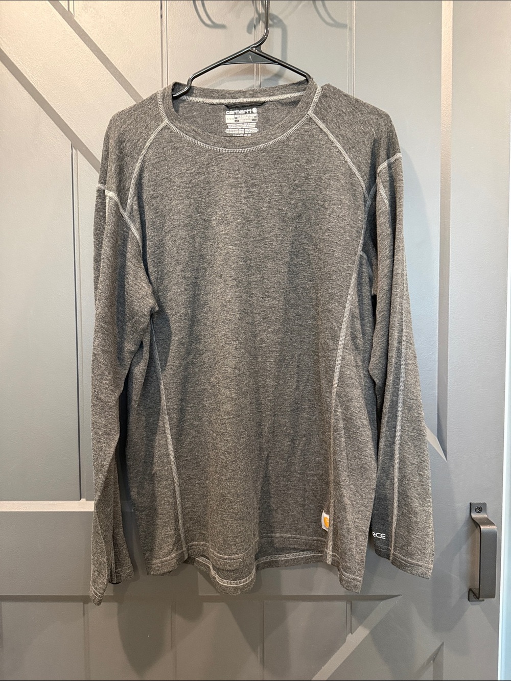 Carhartt Heather Gray Long-Sleeve Crewneck Work Tee